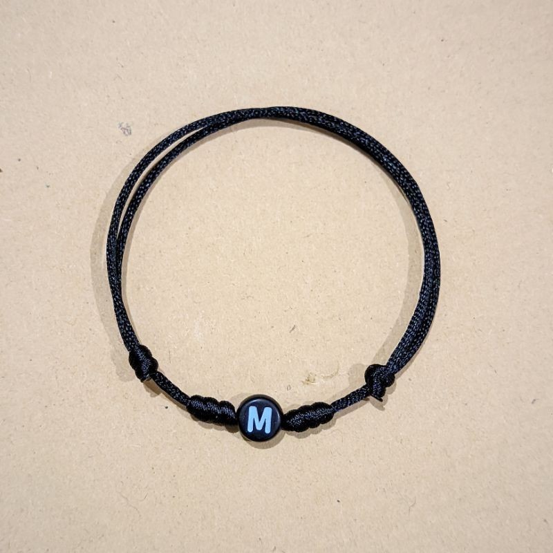 GELANG HURUF SIMPUL TALI SATIN 1MM