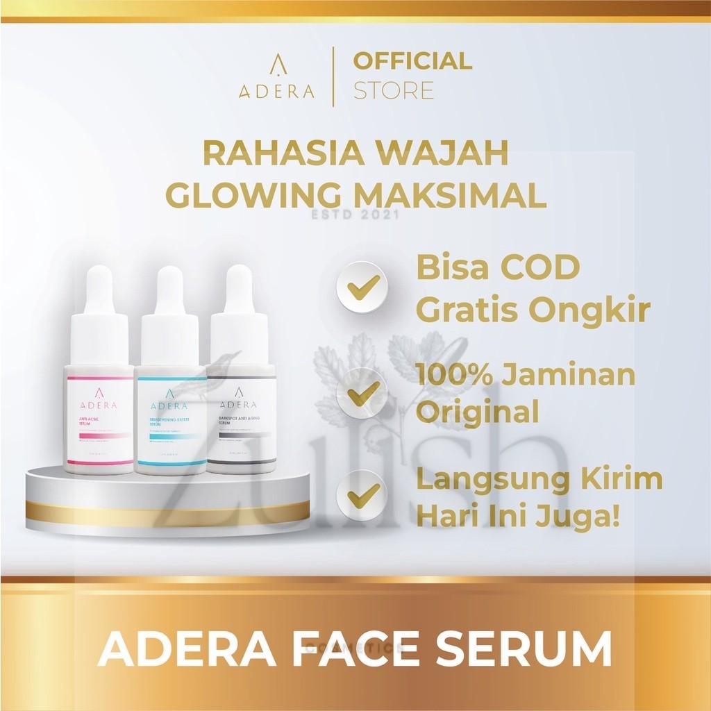 Skincare Paket Paket Adera- Serum Wajah Glowing Putih Bersih Bebas Jerawat Kusam Flek Bintik Hitam Bpom Bergaransi Asli