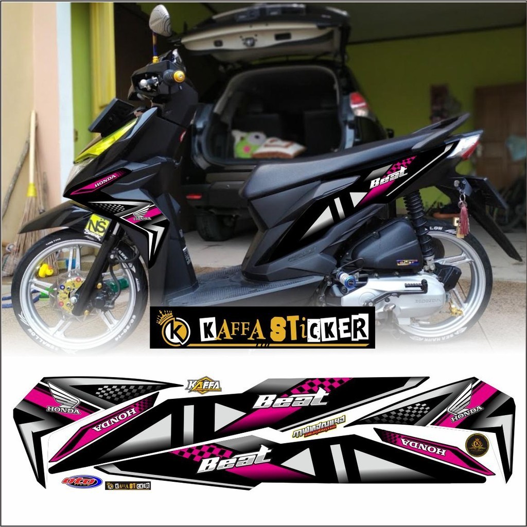 COD/ Sticker Striping Beat New Street-Stiker variasi list body Racing thn 2016 2017 2018 2019 List V