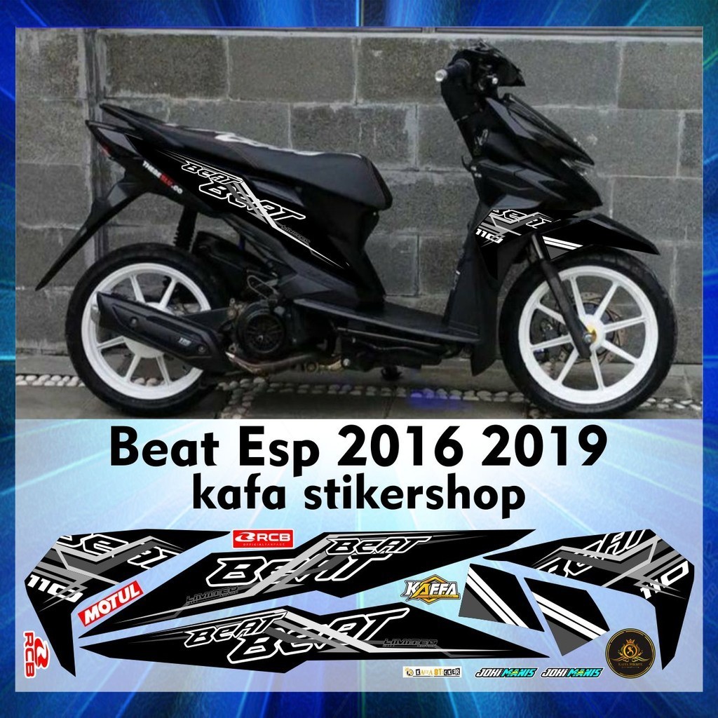 COD/ Stiker Striping Variasi Beat ESP Beat NEW Sticker Beat Street Liat Variasi Motif Polet Hitam Va