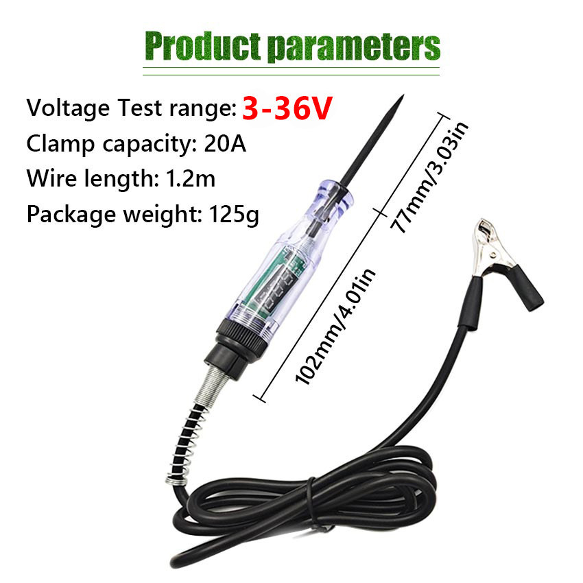 ZENID Taspen Tespen DC 3-36V Testpen Test Tes Pen DC Alat Bantu Cek Kelistrikan Bengkel Motor dan
