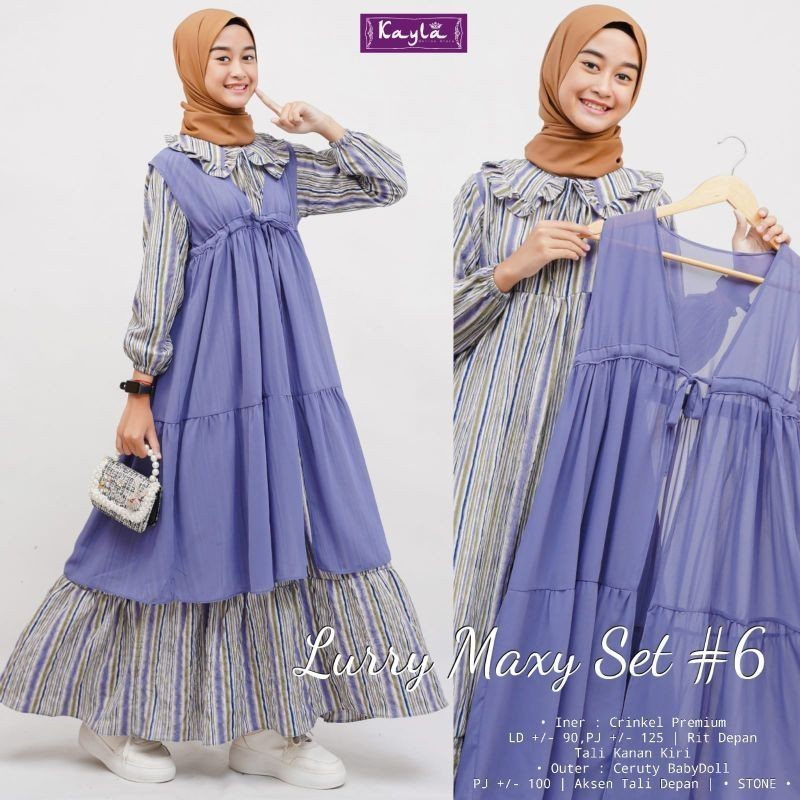 Cod Lurry 6 maxy kids/gamis remaja/gamis anak usia 9 10 11 12 13 14 tahun/gamis set outer/gamis mura