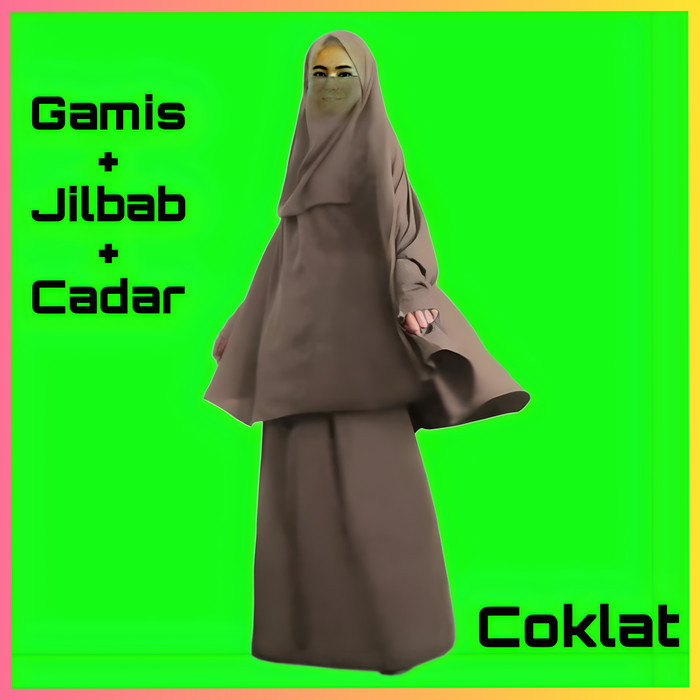 baju muslim wanita gamis syari syari'i cadar busui ramwah maxi hitam - Hitam, Fit M to XXL