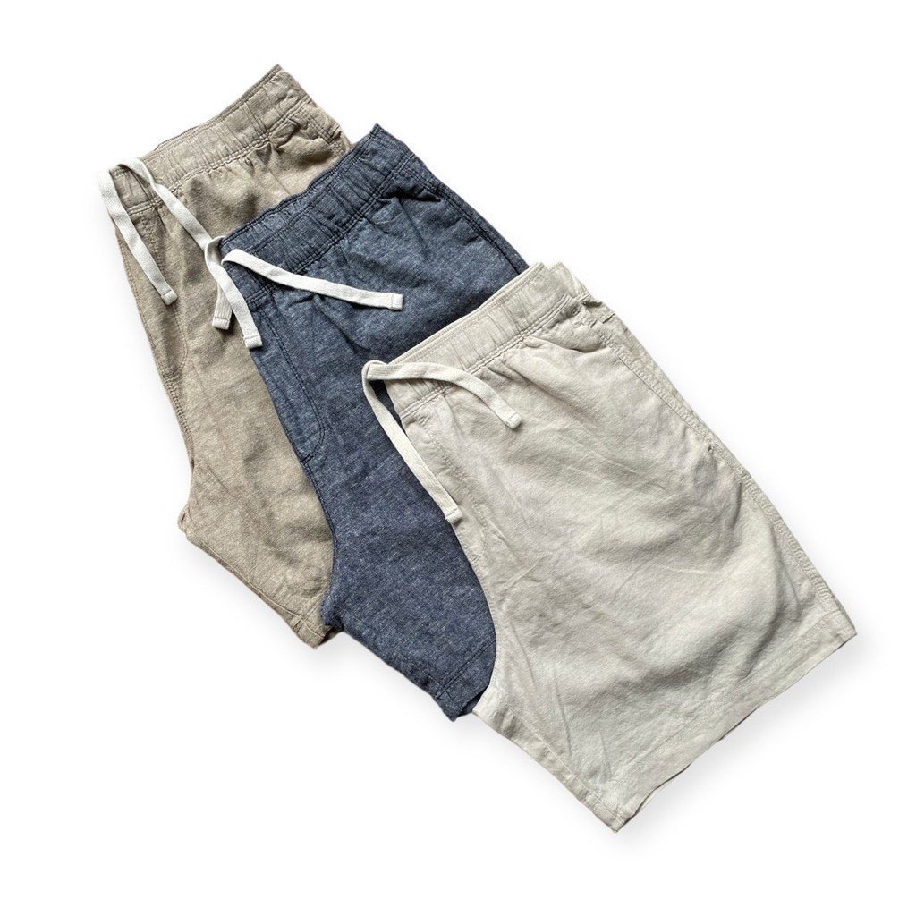 CELANA PENDEK LINEN | SHORT PANTS LINEN ANKO SISA EXPORT