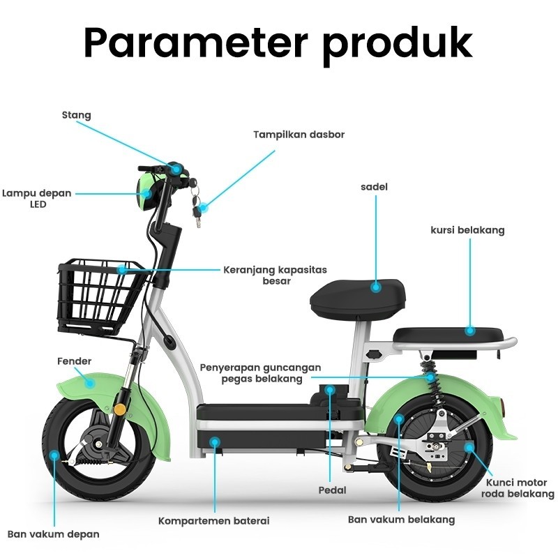 promo AZ Motor listrik subsidi pemerintah Sepeda listrik exotic Sepeda listrik Motor ultra-kuat 350W