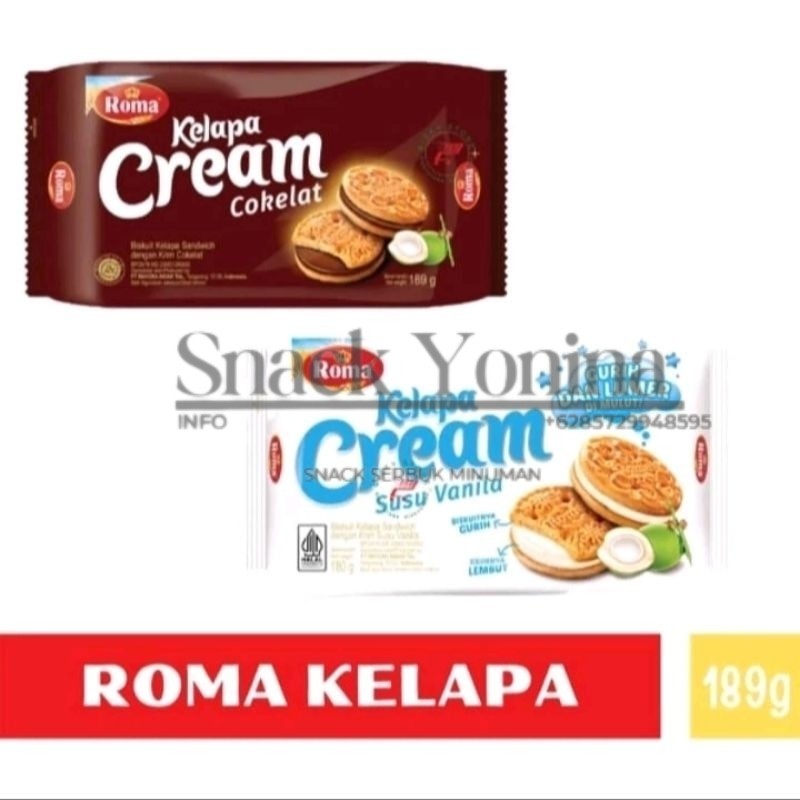 

Roma Kelapa Cream Coklat dan Vanila 189grGratis Ongkir & COD