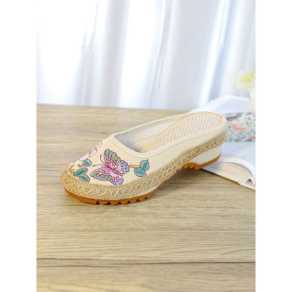 Bordir . wanita, bordir gaya etnik ibu, gaya kuno, Hanfu, sandal kain Hanfu