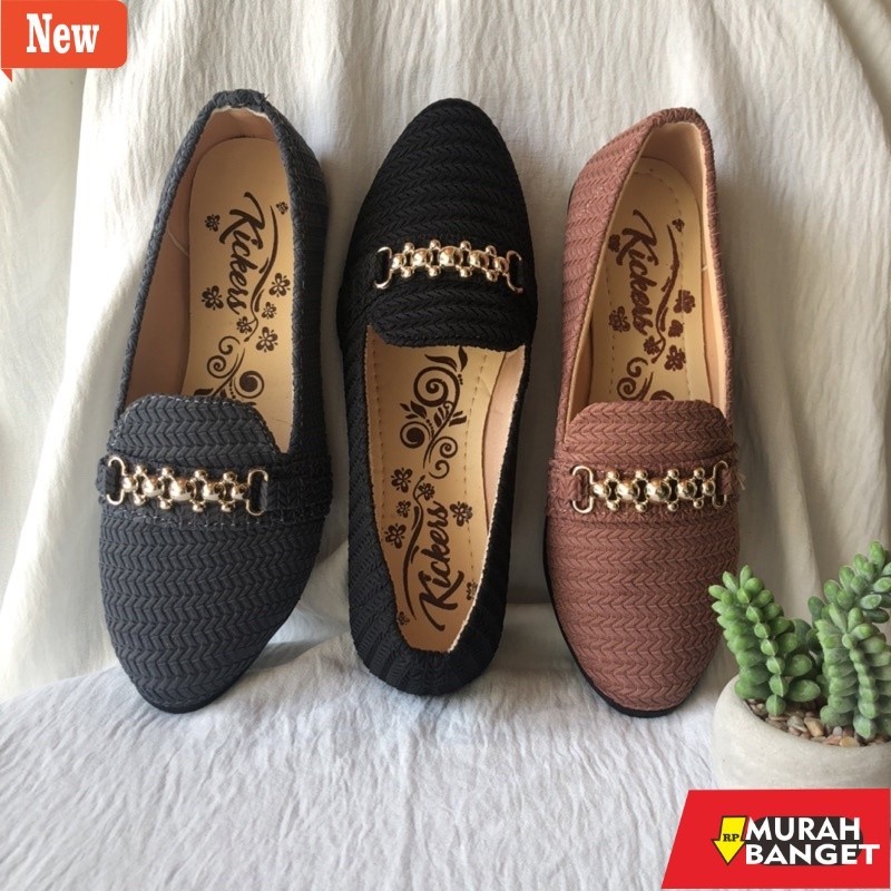 Sepatu wanita buat lebaran- SEPATU BALET RAJUT VARIASI BLINK WANITA FEMINIM TERBARU TERMURAH FENI SH