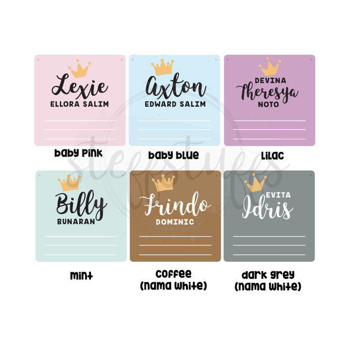 Lexie Hospital Board | Biodata Bayi Newborn Baby Letter Board - Mahkota Boy, baby pink
