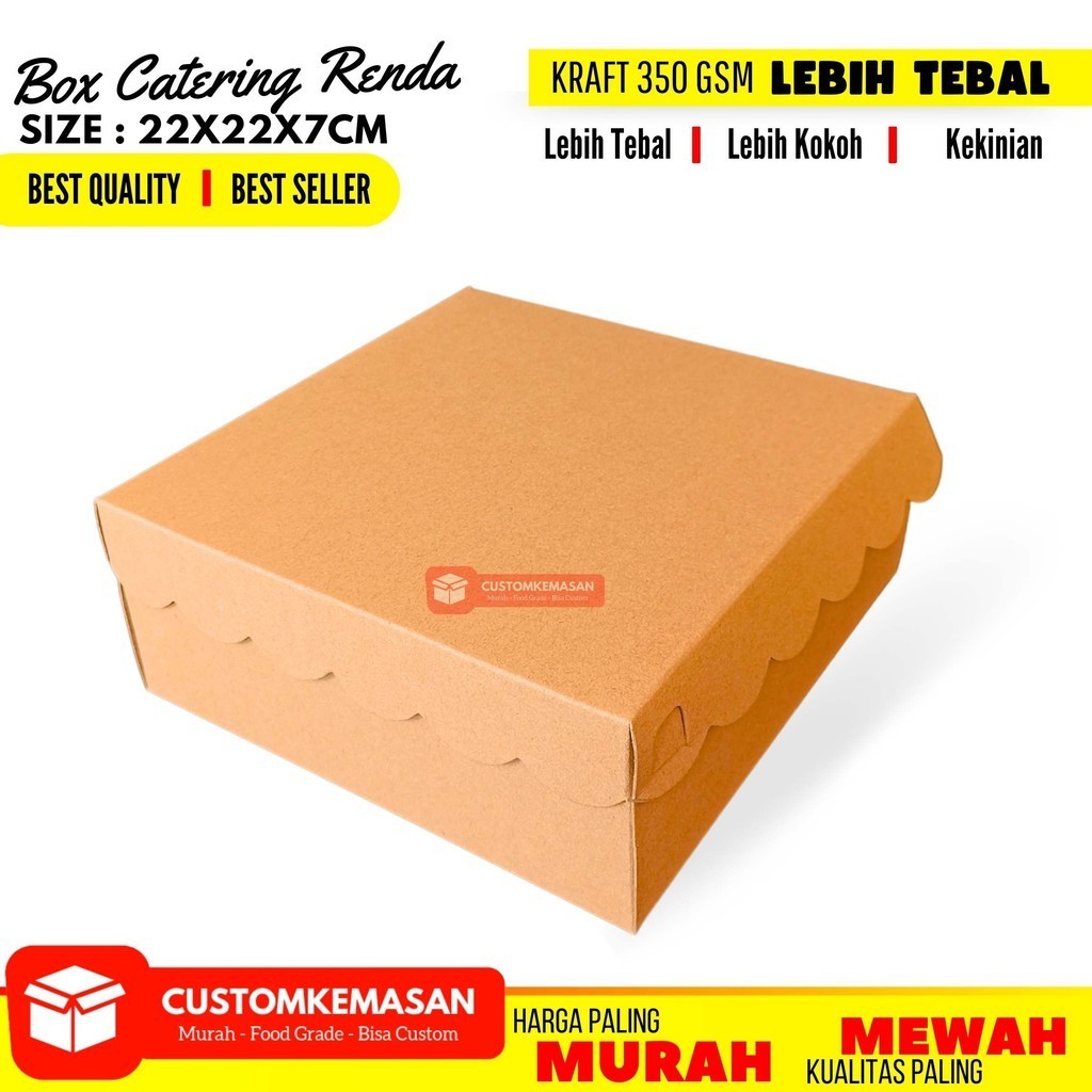 Dus Catering 22x22x7 / Box Nasi / Kemasan Ayam Bakar / Box Catering / Lunch Box / Dus Nasi / Kemasan