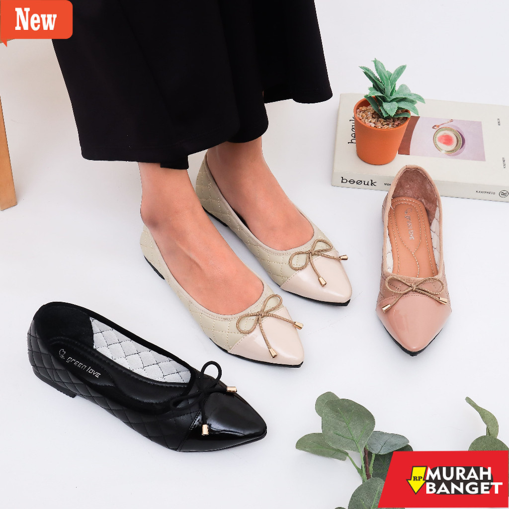 Sepatu buat lebaran- Green Love Sepatu Flat VERONICA