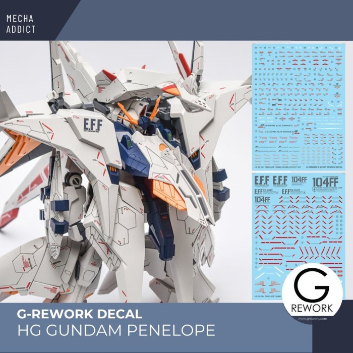 Water Slide Decal HG Gundam Penelope by G-Rework- Original