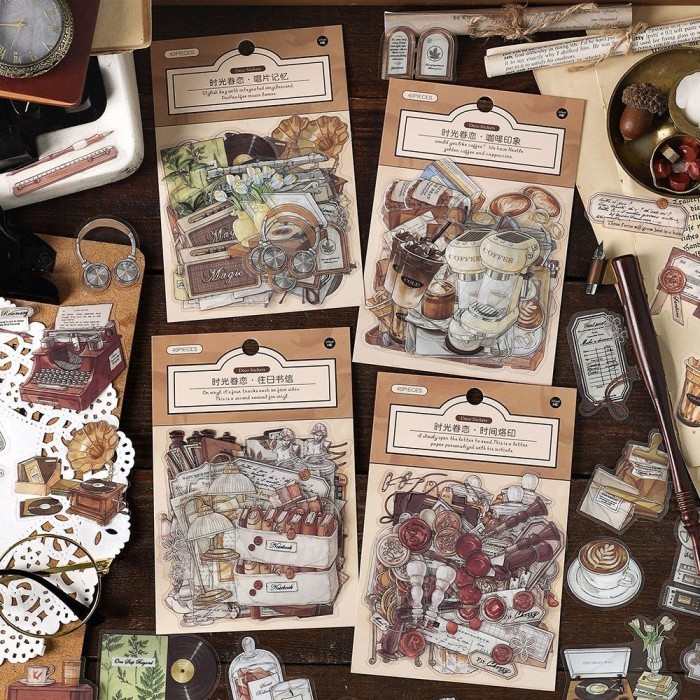 

40 Lembar Sticker ANTIQUE EDITION 02 Stiker Scrapbook Journal Vintage