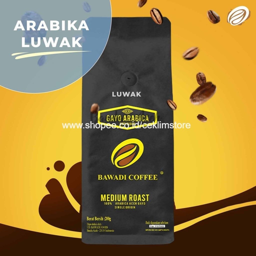 

Kopi Gayo Arabika Luwak Bawadi 200 gr
