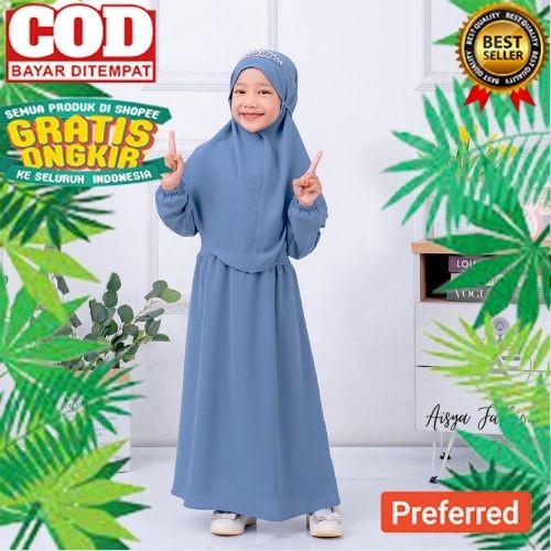AISHA DRESS  ANAK TERBARU | GAMIS ANAK BEST SELLER 2024 | GAMIS ANAK SYAR’I SET HIJAB CRINGKLE PREMI