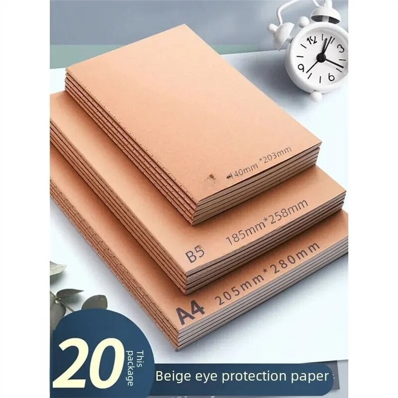 

Thickened A4 B5 Simple Design Student Notebooks In Cow Leather Grid Lines Soft Cover Copybooks