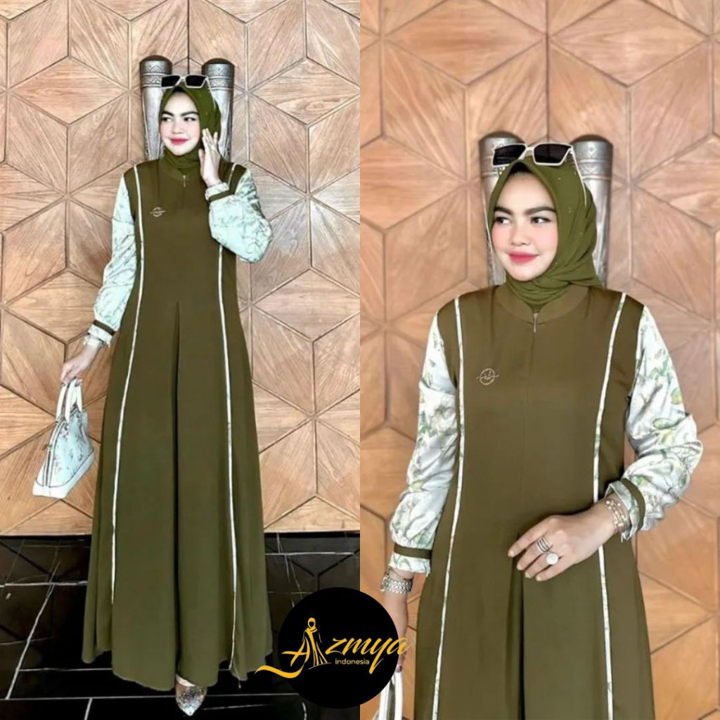 ROSE DRESS / GAMIS CRINKLE MIX SILK MOTIF - DRESS DAILY CASUAL CRINKLE AIRFLOW LIST KOMBINASI SILK- 