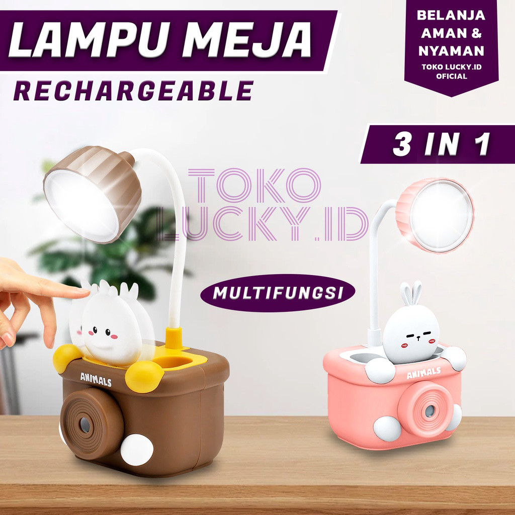 

Lampu Rautan Meja Belajar 3in1 Pen Holder Sharpener Karakter Lucu LED
