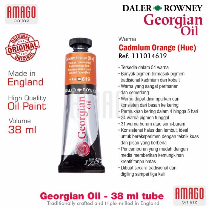 

Cat Minyak Lukis DALER-ROWNEY Georgian Oil 38 ml - Cadmium Orange Hue - 111014619