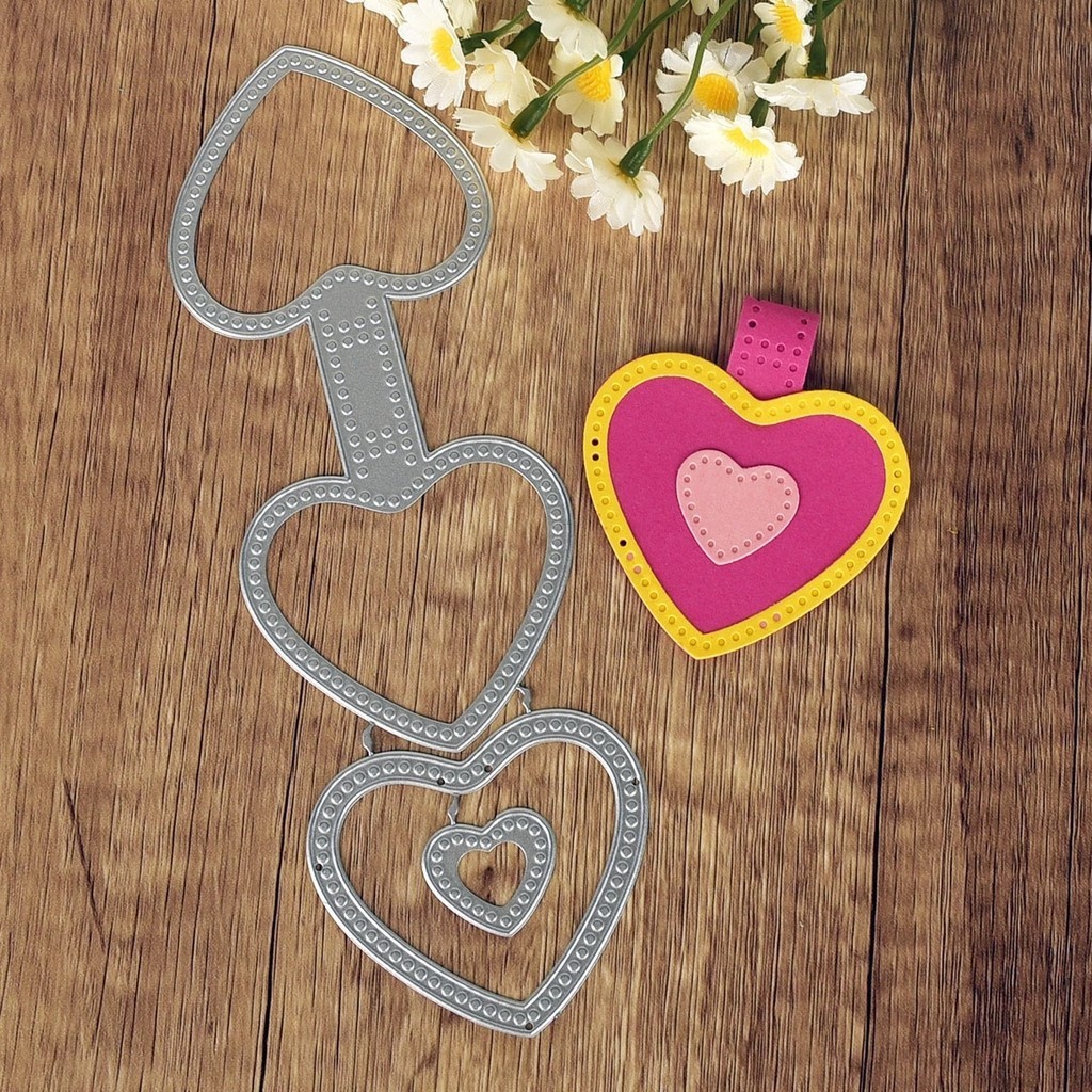 

Love Tag Square Bow Tie Finger Heart Cutting Dies Scrapbook DIY Craft Die Cut Paper Cards Making Tool Album Cover Embossing