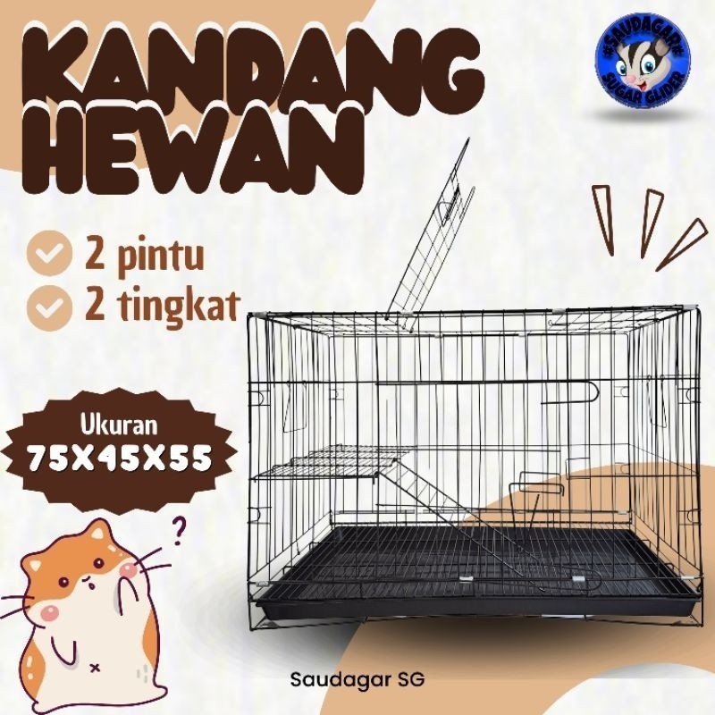 (COD) Kandang Kucing Lipat Tingkat 1 ukuran L