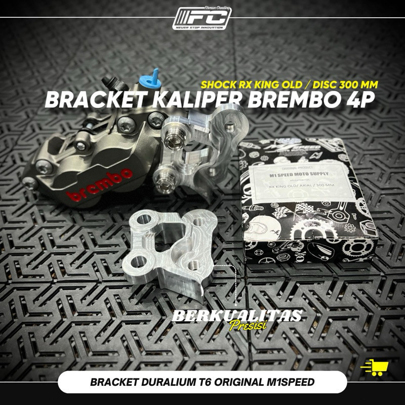 BREKET BRACKET BRIKET KALIPER BREMBO RX KING OLD DISC 300 MM ORIGINAL M1 SPEED CNC BERKUALITAS