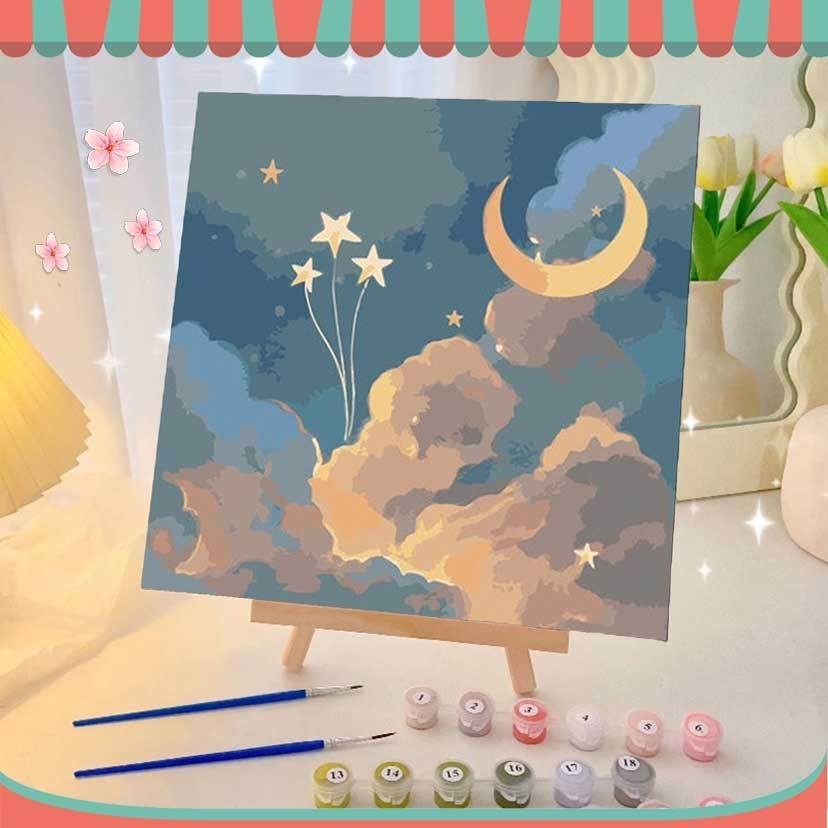 

Aden Paint By Number 20x20cm DIY Paint Kit with Frame Digital Painting Landscape Cartoon Anime Series/Prakarya Anak Painting Number Bahan Kanvas / Mewarnai Berdasarkan Angka / Paint by Number / Painting kit Deco Colouring art