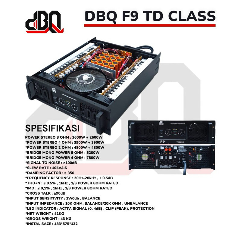 Power Amplifier DBQ F9 Original Power Class TD