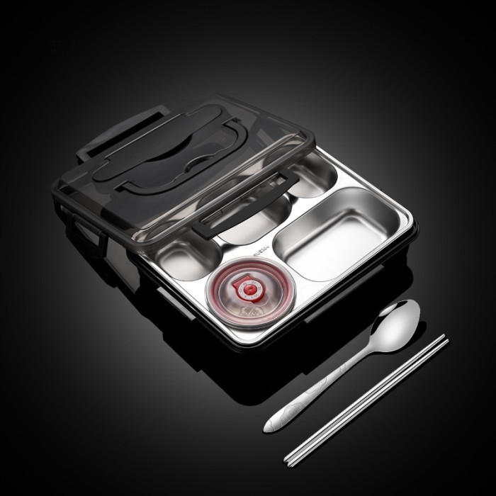 Kotak Makan Stainless Steel Japanes Lunch Box 5 Compartments 2L