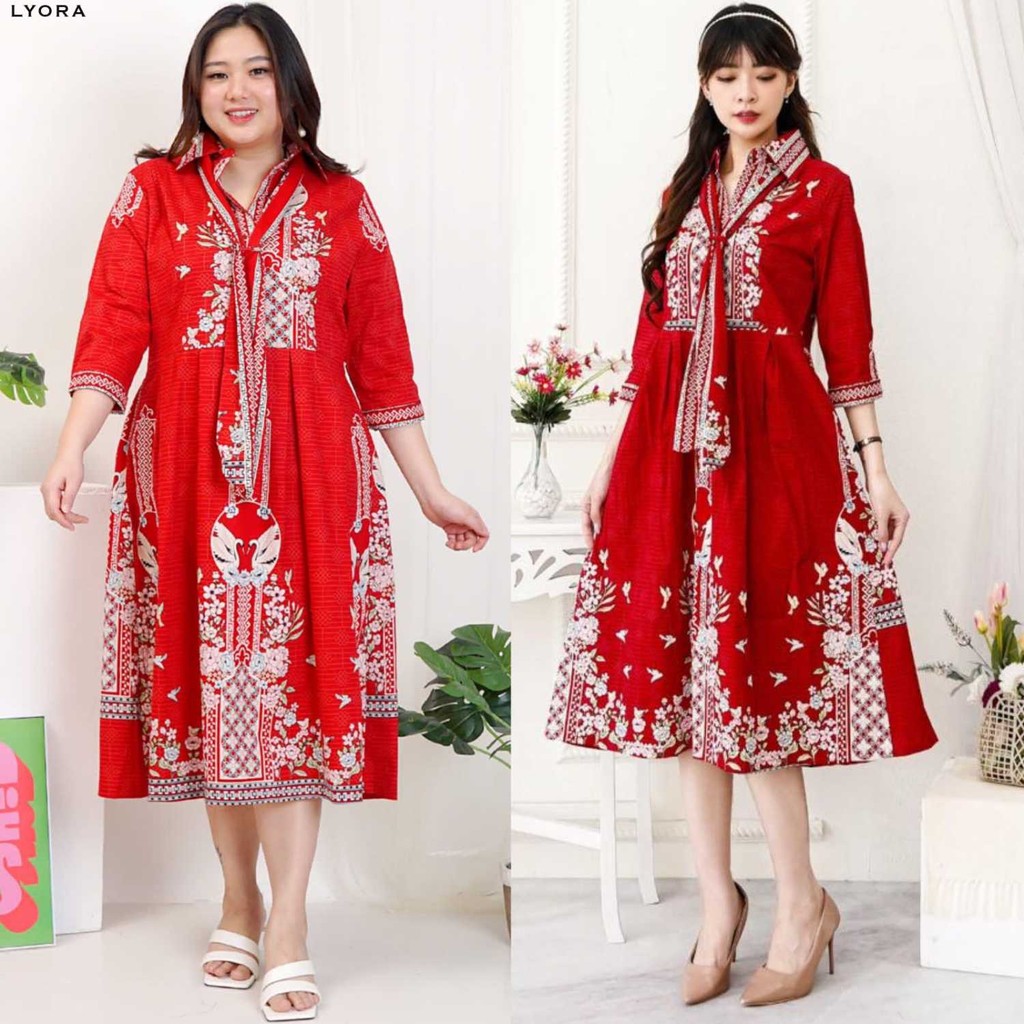 Lyora Dress Wanita Batik Couple Modern Dress Batik Modern