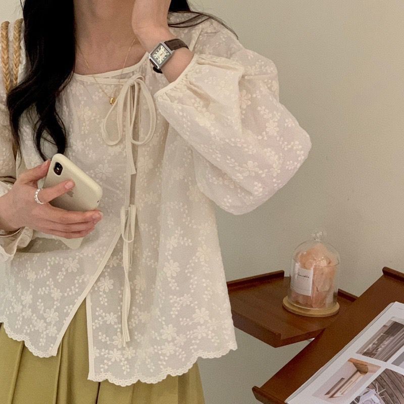 VZ54RA [AUREL]blouse atasan wanita lengan panjang motif bunga hijab friendly