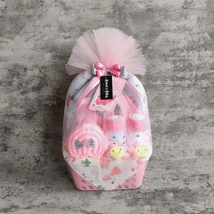 

[New Arrival]Promo!!! HAMPERS PARCEL BAYI KADO KELAHIRAN BABY NEWBORN GIFT SET BAYI BARU LAHIR Celemek Parsel - baby pink