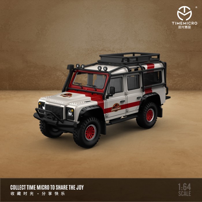 Time Micro 1:64 Land Rover Defender Jurassic Park Clean Version Limited