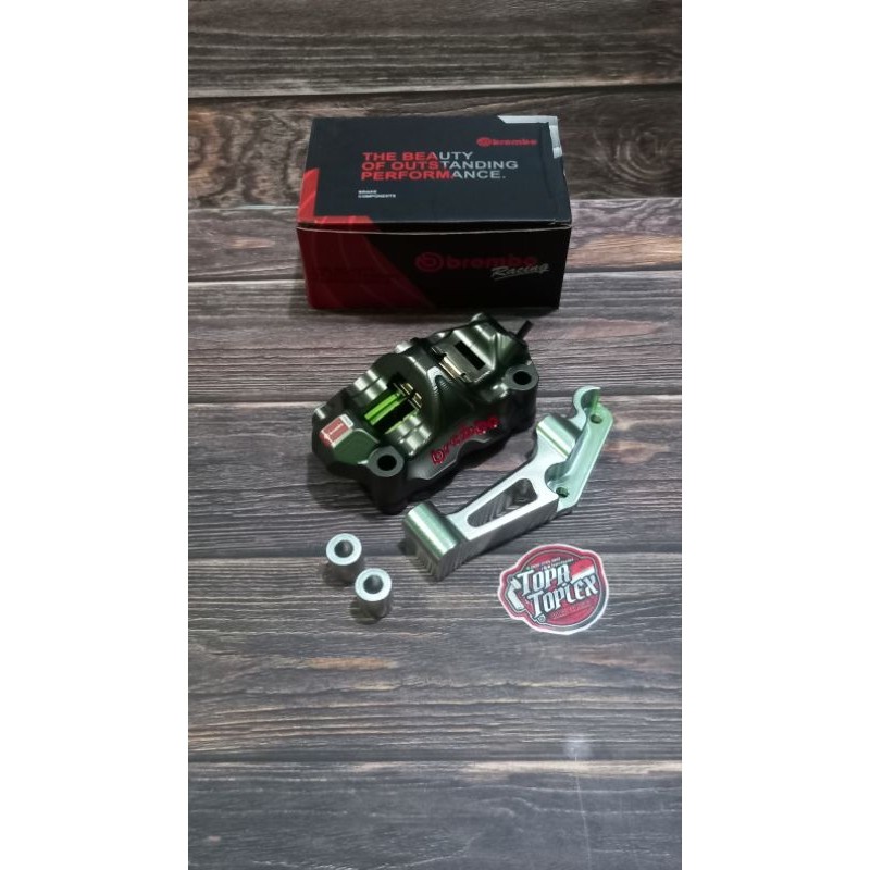 KALIPER brembo GP4 SETT BRAKET PNP NINJA KALIPER PENGERIMAN BREMBO GP4 4PISTON IMPORT DETILE ORIGINA
