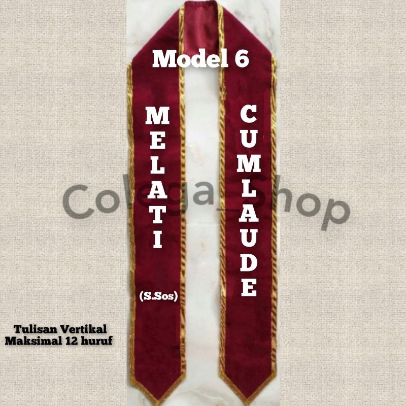 Selempang LEHER bordir/selempang wisuda dua sisi(TANPA LOGO) Selempang Wisuda