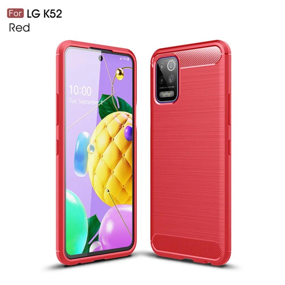 Untuk LG K52 LG K52 Q52 K62 casing Penutup Telepon Tekstur Halus TPU Silikon PU Kulit Penutup Belaka
