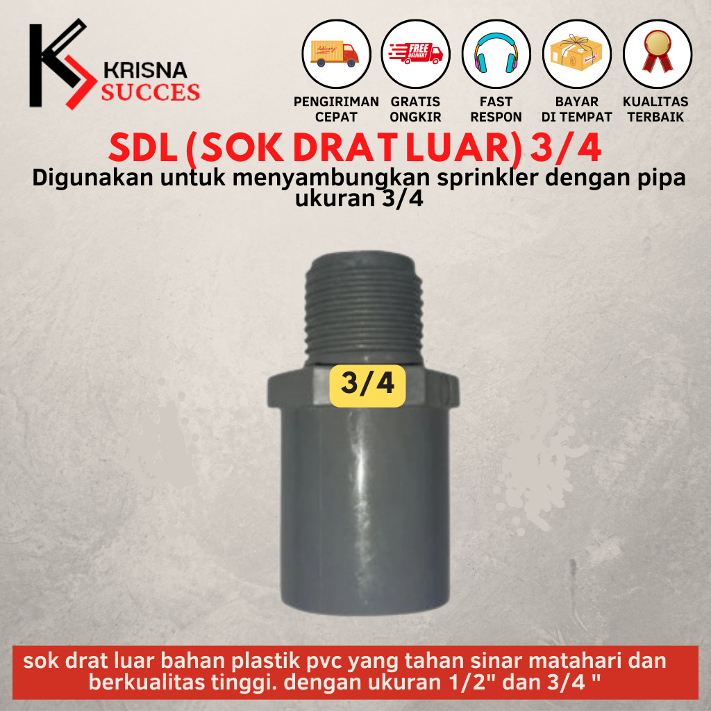 sok drat luar 3/4" inch