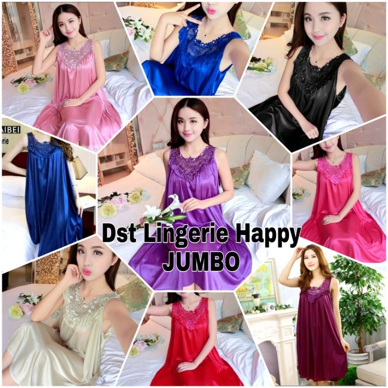 COD Aman - Baju Tidur Daster Lingerie Sexi/ Renda Happy XXL