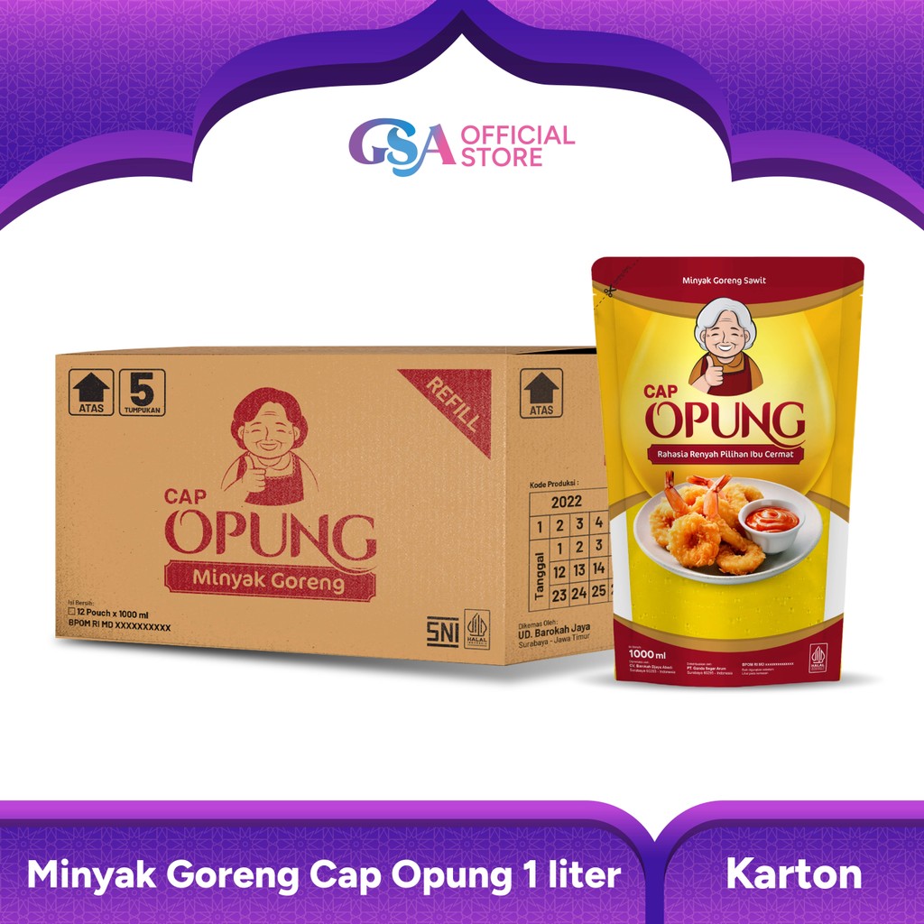 

Minyak Goreng Cap Opung 1 Liter 12pcs Perkarton