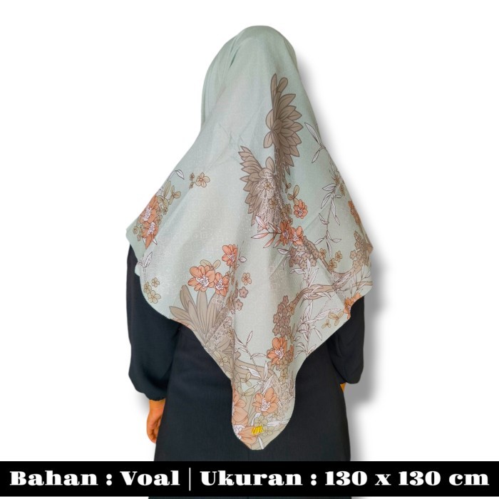 Segiempat Syari 130x130 Jilbab Umama Voal Kerudung Segi4 Jumbo Motif - I