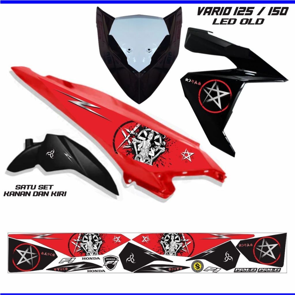 STIKER MOTOR STRIPING VARIASI KEREN MOTOR VARIO LED 125 DAN 150 FI / STIKER VARIO LED
