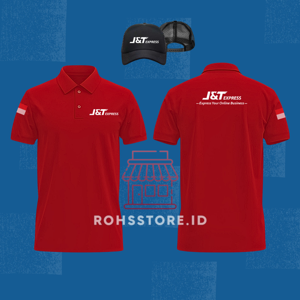 BONUS TOPI  Baju Tshirt Poloshirt Shirt T-Shirt Tangan Kaos Cream Pique Lakos Jnt Express Expedisi C