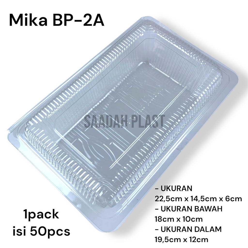 Mika Plastik 2A untuk Kemasan Makanan dan Kue Bening, Isi 50 Pcs, Ukuran 6x14.5x22.5 cm