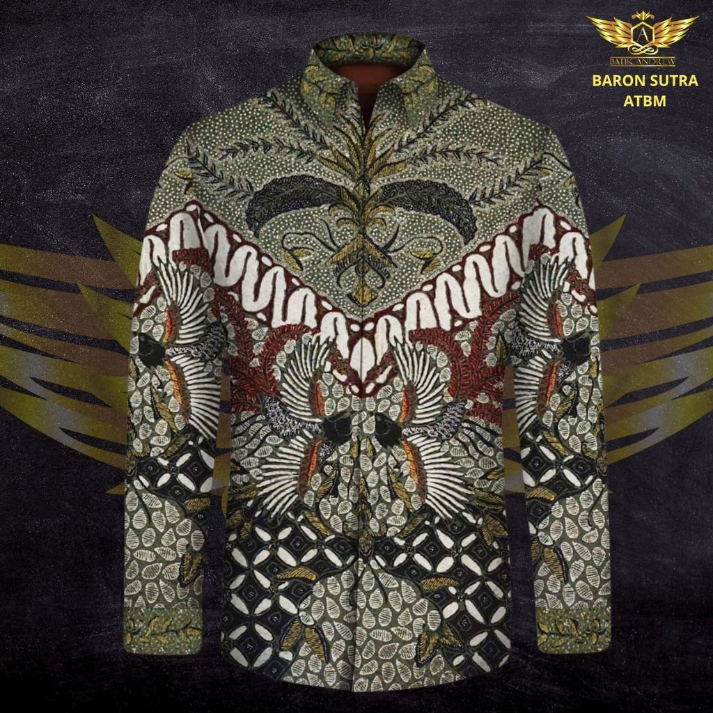 BARON MOTIF 15 BAHAN KAIN BATIK TULIS SUTRA POLA SUTRA ATBM TENUN BURUNG HIJAU