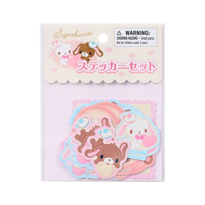 

Sugarbunnies Stickers 16pcs Set Fluffy Heart Shirousa Kurousa Kawaii Cute Scrapbooking Sticker Book Decor