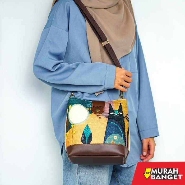 tas selempang wanita simple elegan Tas Selempang Wanita Multifungsi Marawa Handmade Nara Series - Ne