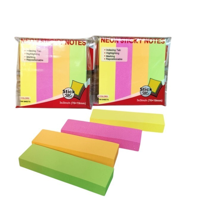 

M&G Neon sticky notes / 4 colors / 100 sheets / 3x3" (76x19mm)