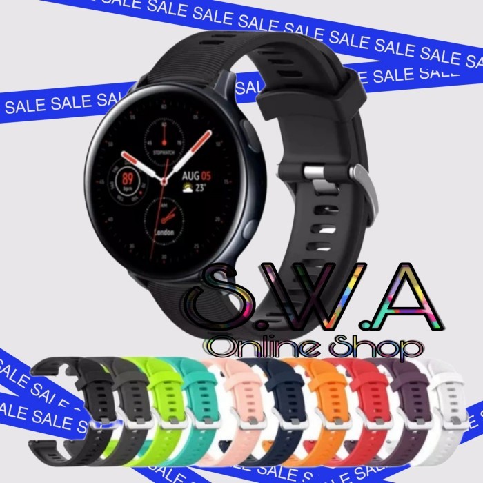[[govava_id]] Samsung Galaxy Watch Active 2 40mm 44mm Strap Silikon Garmin Style - Hitam