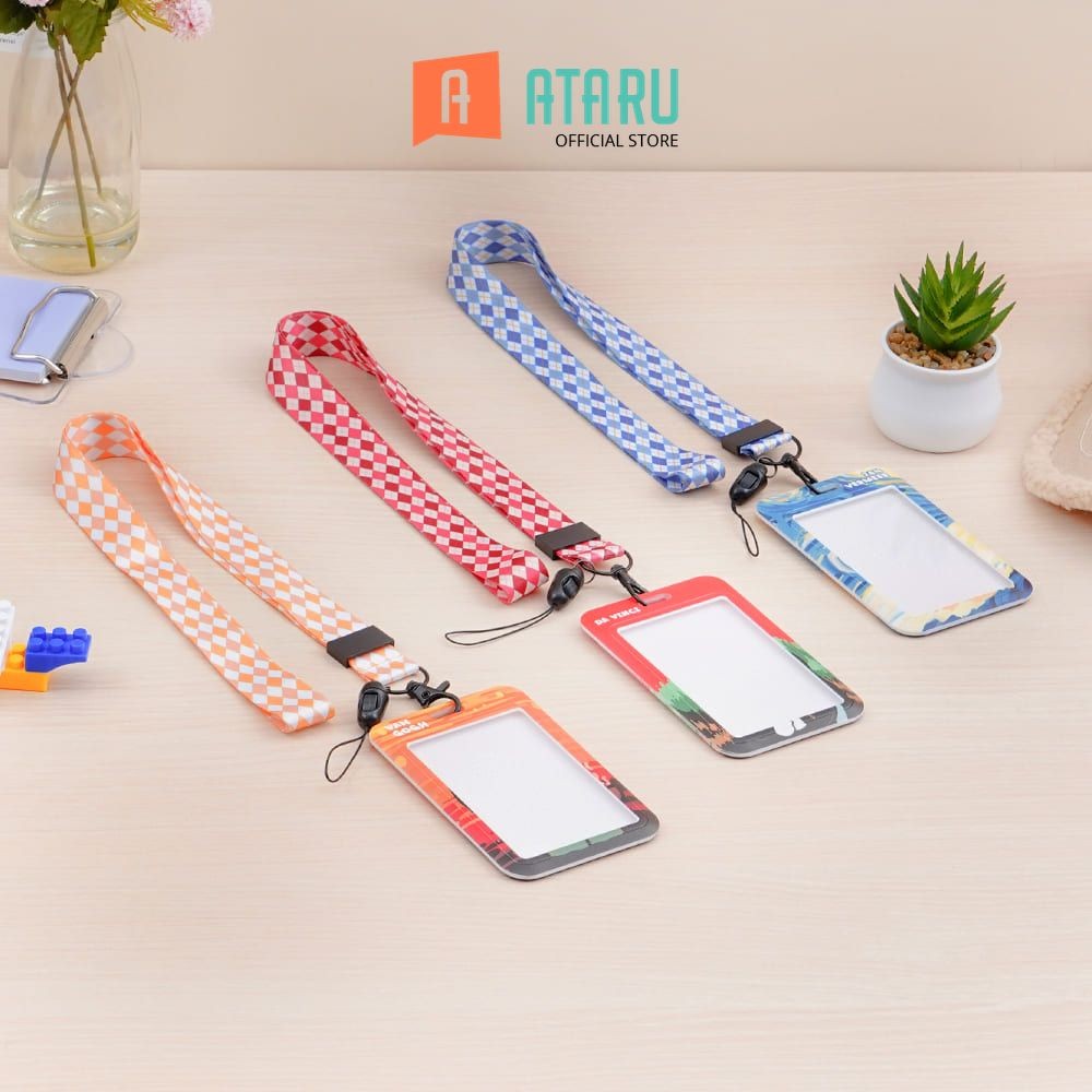 

Ataru Id Card Holder Print Checker Random tempat kartu lanyard name tag holder id card holder lucu