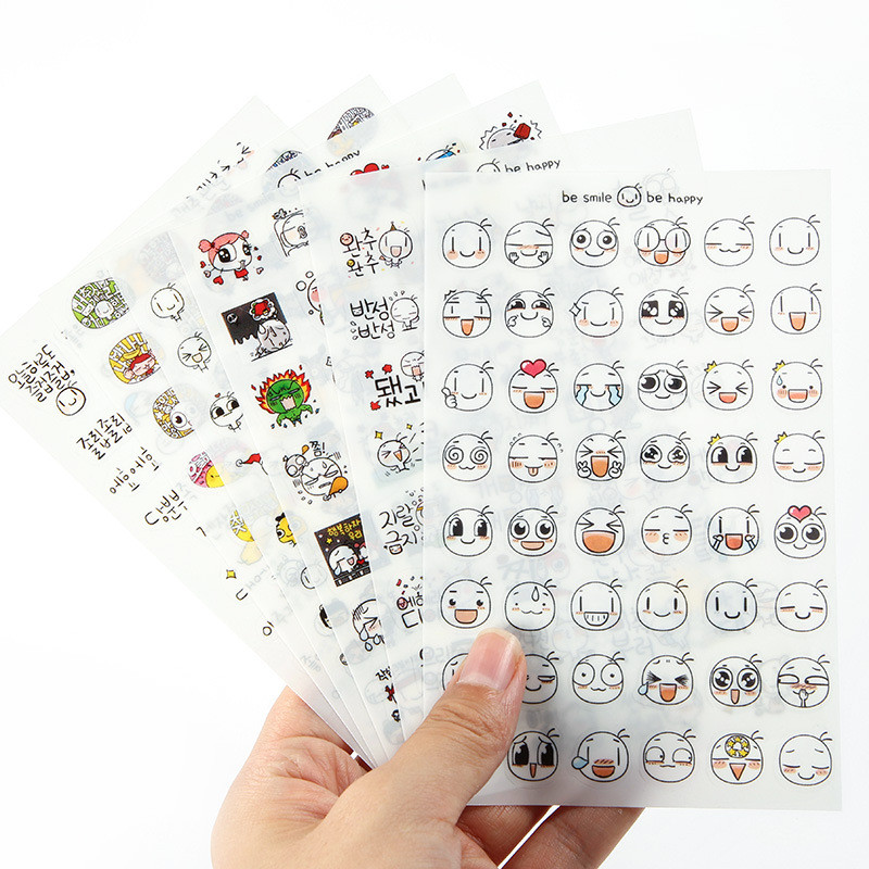 

Cute expression Cartoon Sticker Creative Hand Account Diary Album Decoration Paper Sticker Stationery